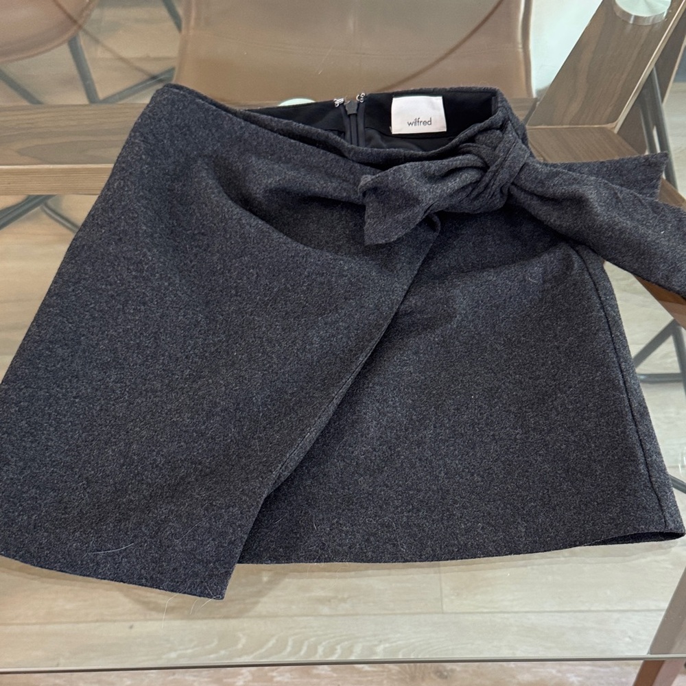 Wilfred Charcoal Mini Wrap Skirt